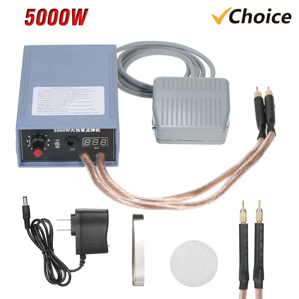 5000W Spot Welder High Power Portable Handheld Spot Welding Machine Portable 0-800A Current Adjustable Welders for 18650 Battery