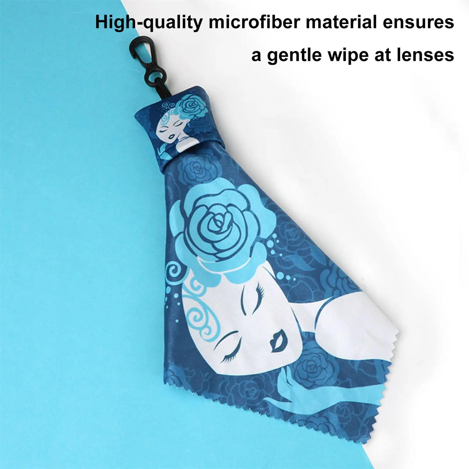 Keychain Microfiber Cleaning Cloth Washable Lens Cleaner Portable  for Glasses Phone Camera, Screens Mirrors Eyewear