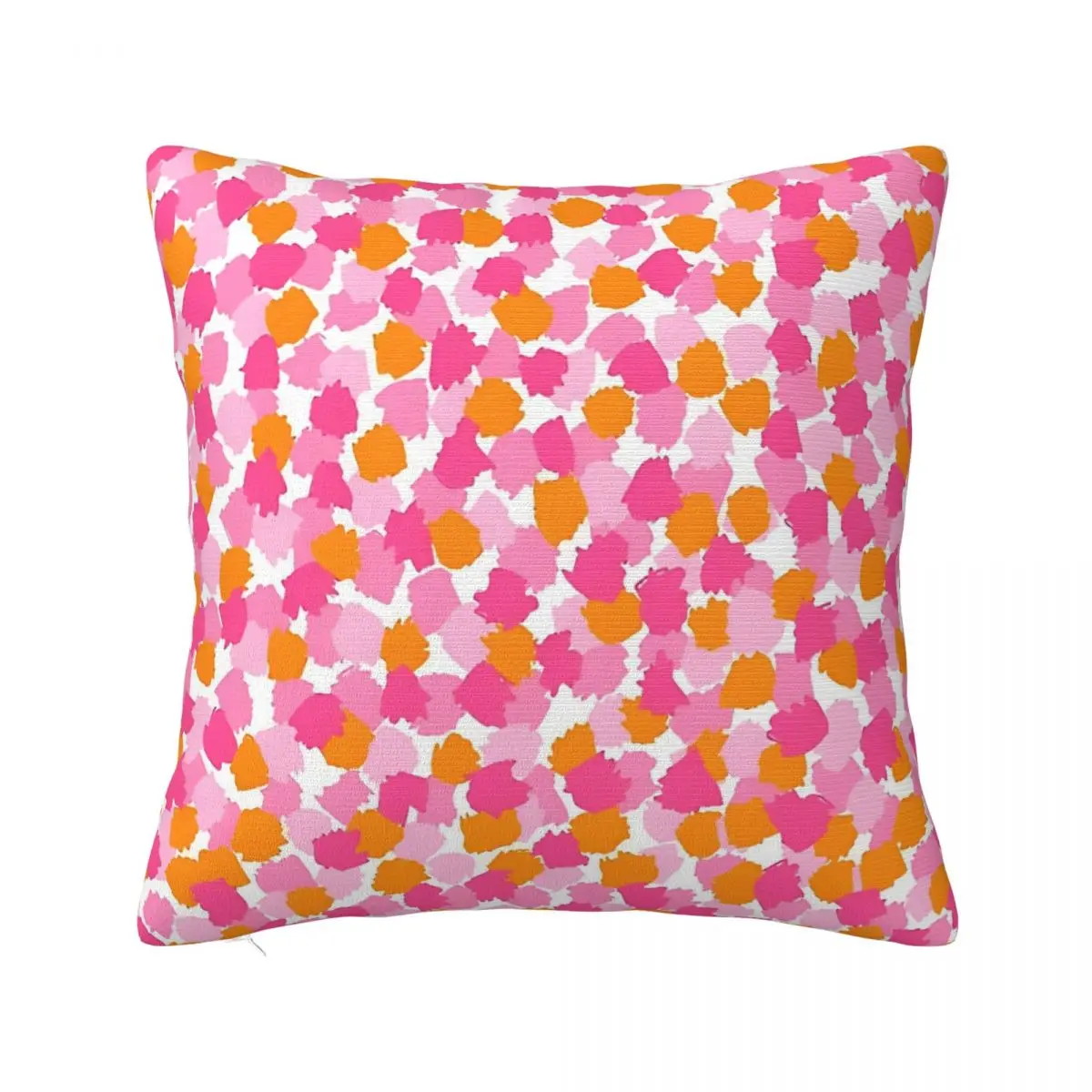 Abstract Hot Pink And Orange Paint Brush Effect Pillowcase Soft Polyester Cushion Cover Decor Pillow Case Cover Home 45X45cm