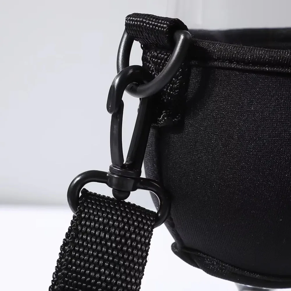 Adjustable Strap Glass Sleeve Holder Portable Nylon Webbing Glass Holder Lanyard Hands-Free Carrying Stemmed Glass Holder