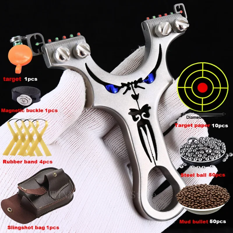 Assisted Aiming Slingsshot Double Screw Fast Compression Slingshot Outdoor Hunting Shooting Catapult Accessories