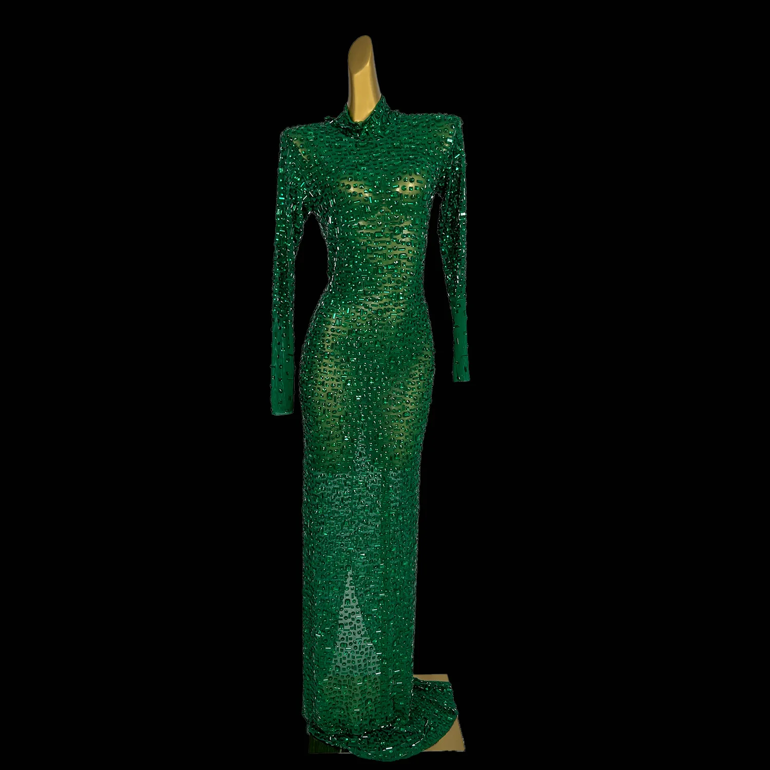 Vestido de fiesta de cumpleaños de celebridades con cuello colgante, vestido sin espalda, diamante verde, Sexy, Club callejero, ocasión Formal, conjunto de una pieza