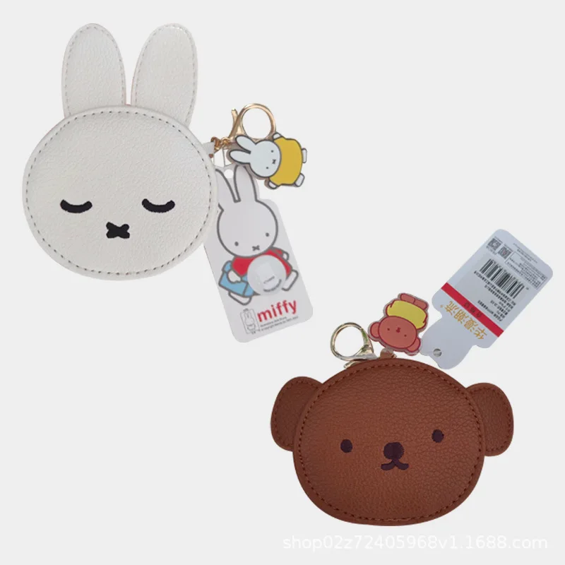 Kawaii miffy dos desenhos animados fone de ouvido saco moeda bolsa bonito mochila pingente saco armazenamento presente natal para meninas meninos