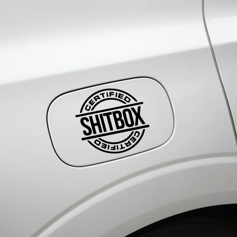 “SHITBOX CERTIFIED”Stickers,funny&creative words stickers with High quality for cars trucks motorcycles &laptops!