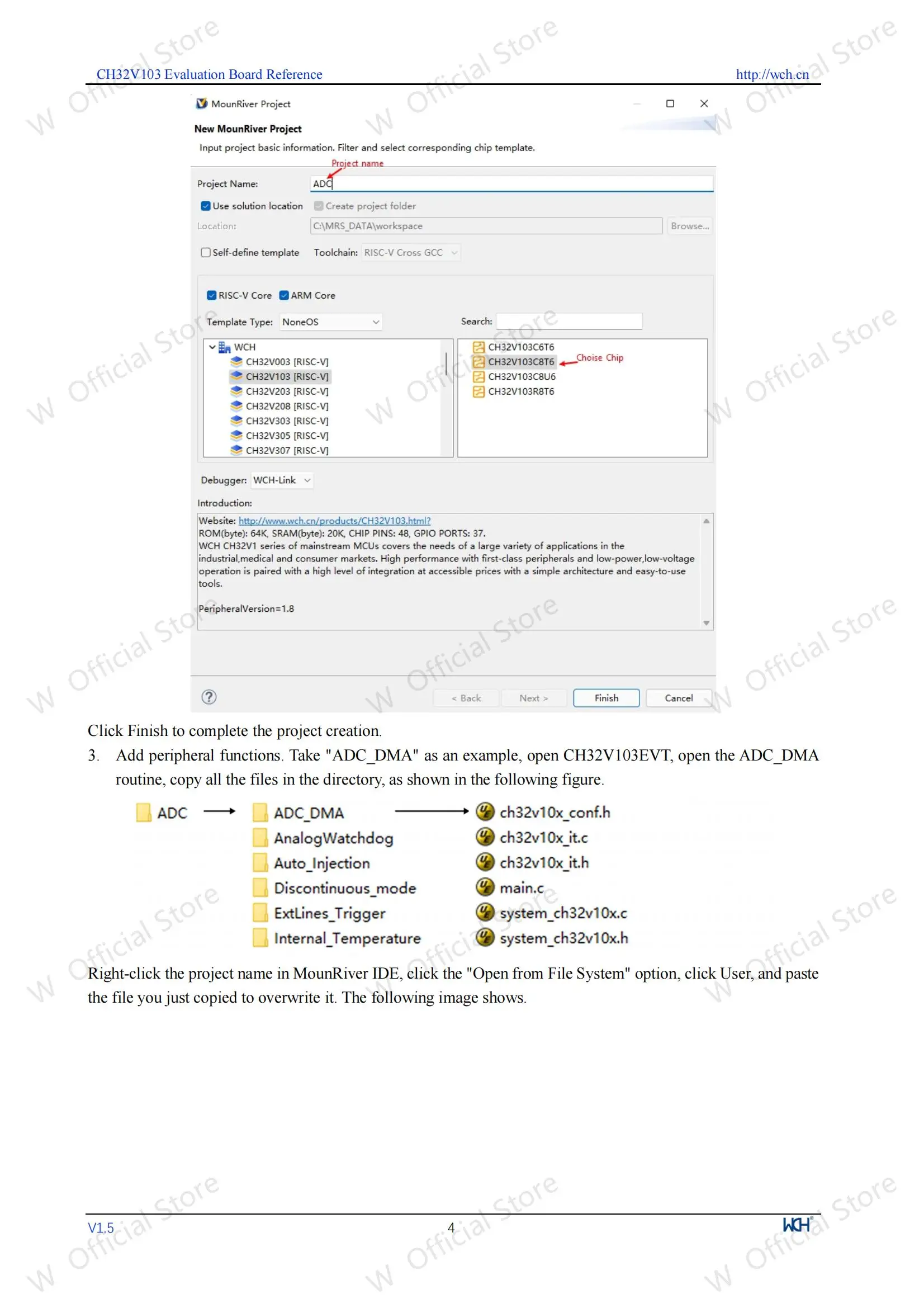 CH32V103-Entwicklungsboard, On-Board WCH-Link-Debugger CH32V103R8T6 Mikrocontroller-Evaluierungsboards – Detail 6