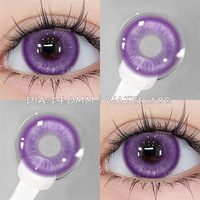 D'ORELLA 1Pair Purple Colored Contacts Fashion Contact Lenses for Eyes Red Lenses High Quality Soft Lenses Beauty Makeup Yearly