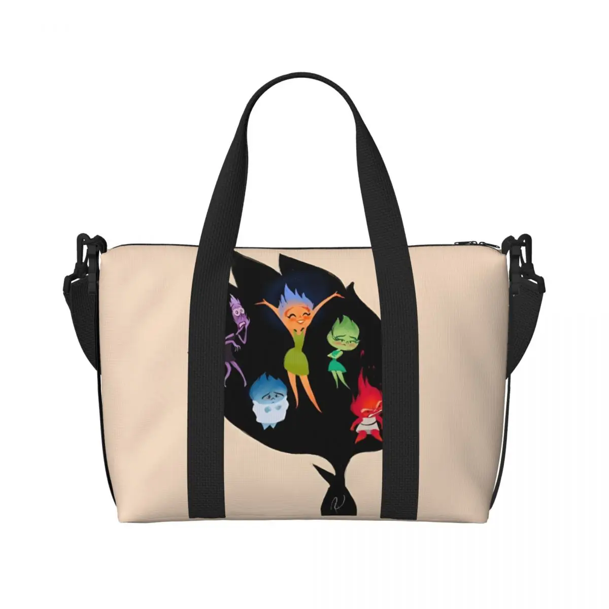 

Custom I-Insides Cartoon Out Groceries Shopping Tote Bag Women Big Capacity Gym Beach Travel Bags