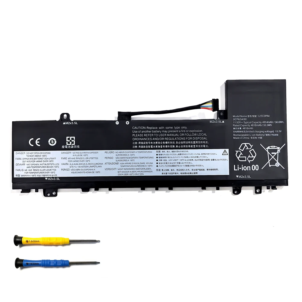 L22C3PA4 11.52V 56.6Wh 4914mAh Battery For Lenovo IdeaPad Slim 5-14ABR8 5-14IAH8 5-14IRL8 L22L3PA4 L22M3PA4 Free tools