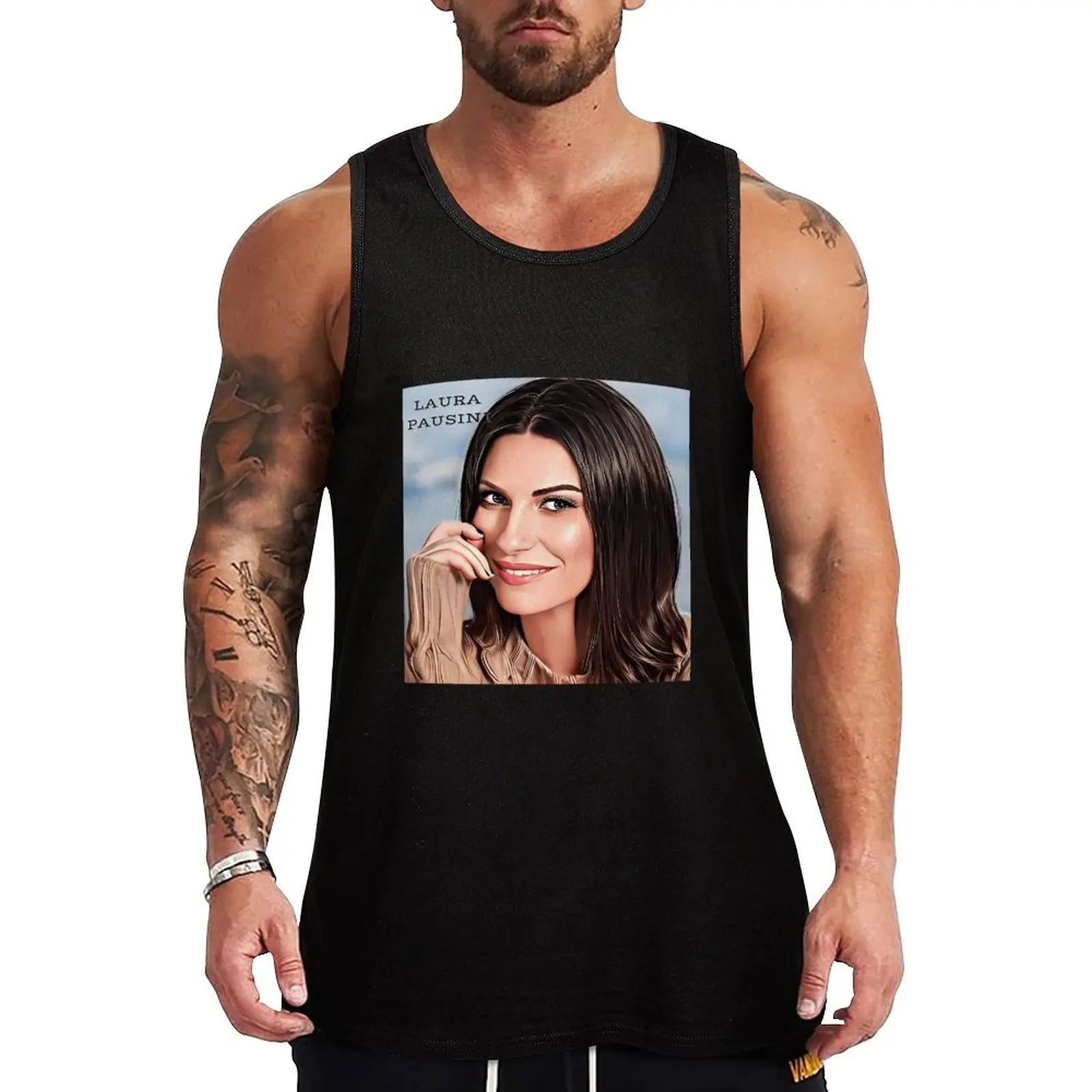 

LAURA PAUSINI Tank Top gym clothes man Body man gym t-shirts gym for men