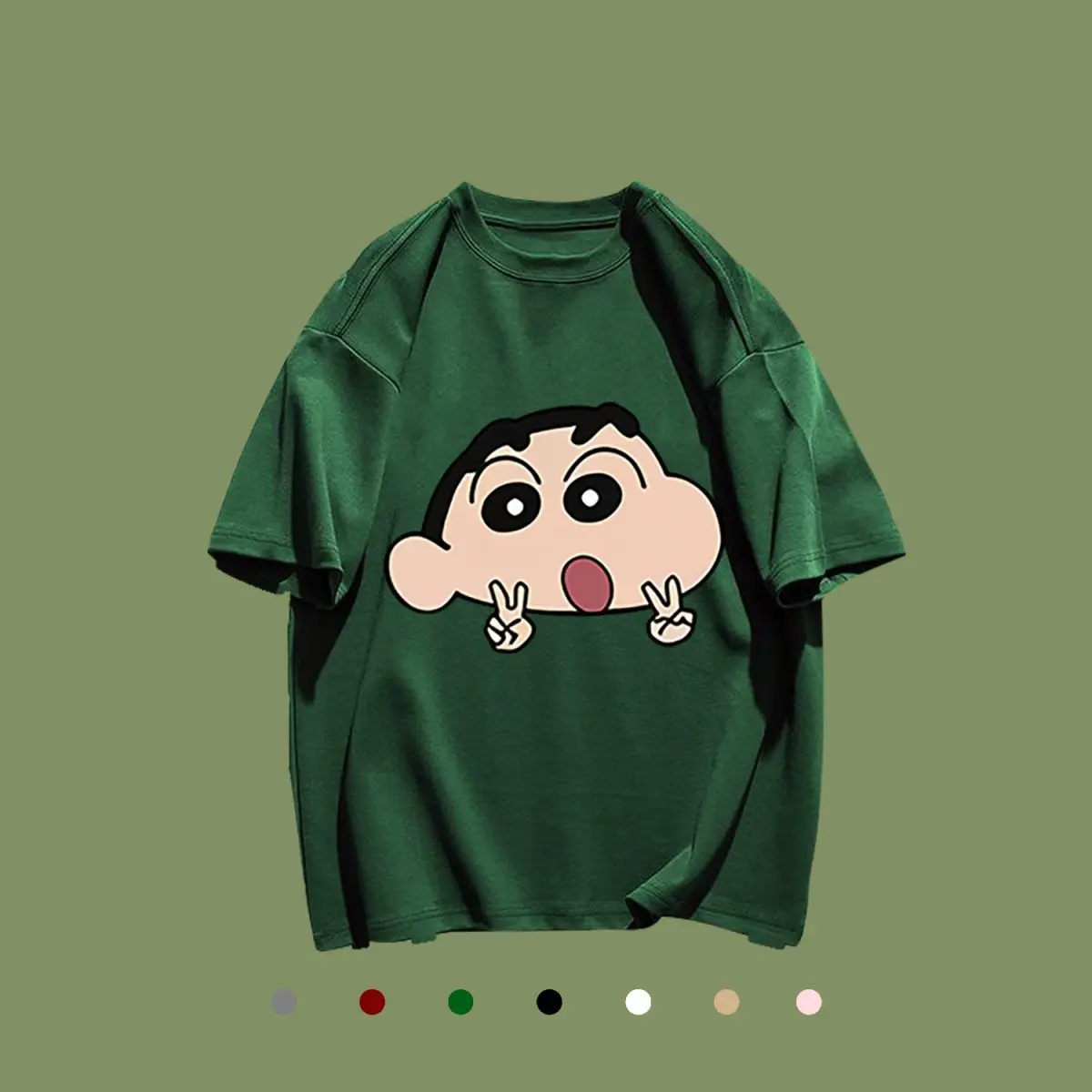 

Crayon Shin Chan Новинка Kawaii аниме с коротким рукавом Bandai Милая мультяшная футболка одежда для пар летний Повседневный Свободный Топ для мужчин и женщин