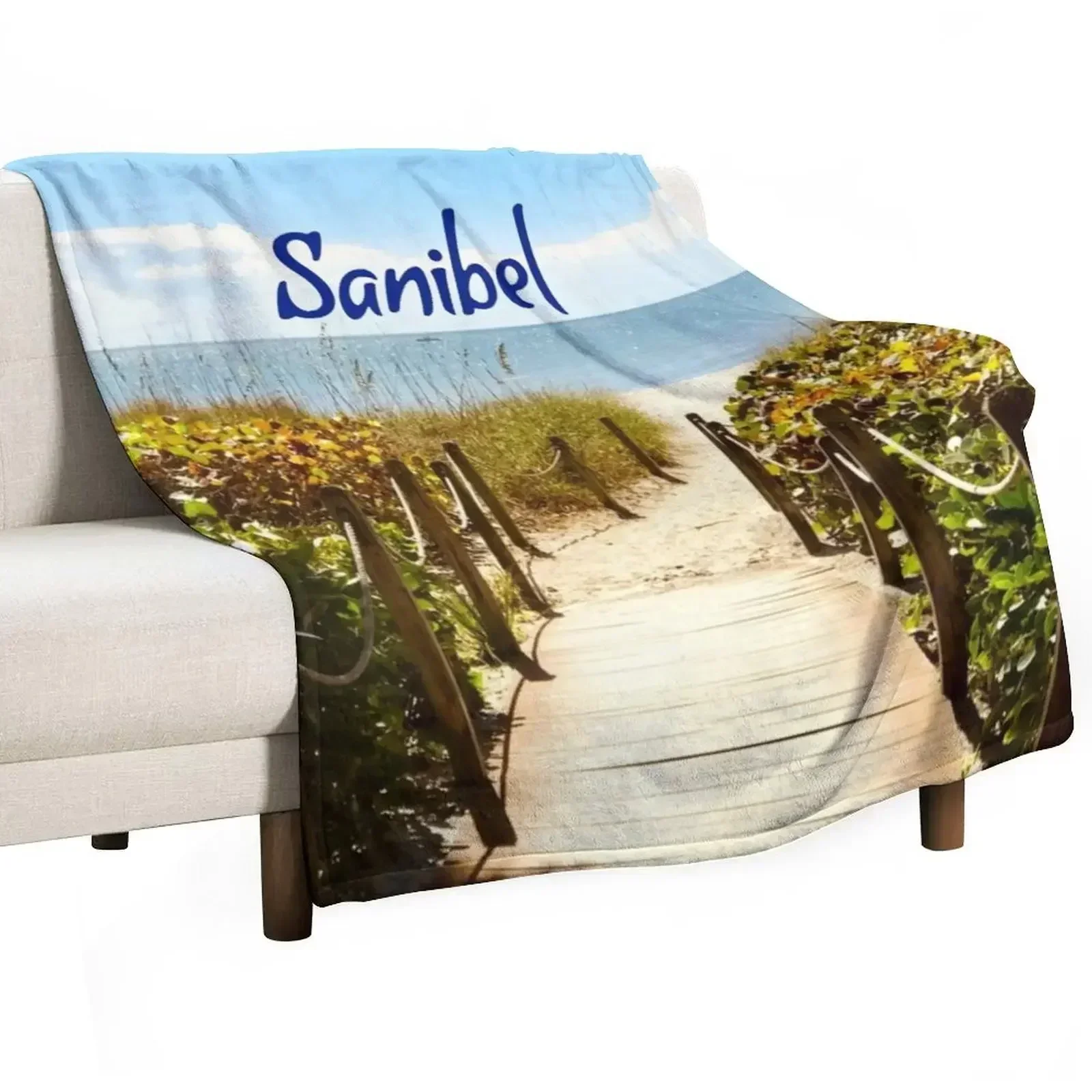 Sanibel Island Florida Beach Ocean Throw Blanket decorative Beach Large Flannels Blankets