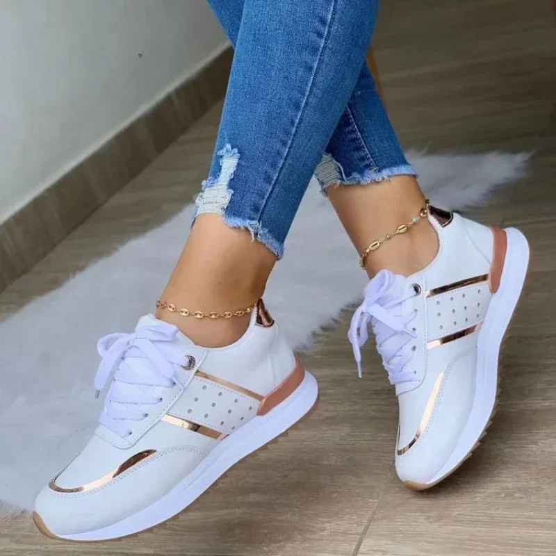 Zapatillas de deporte con cordones Para mujer, Zapatos deportivos informales transpirables con plataforma, de diseñador de lujo