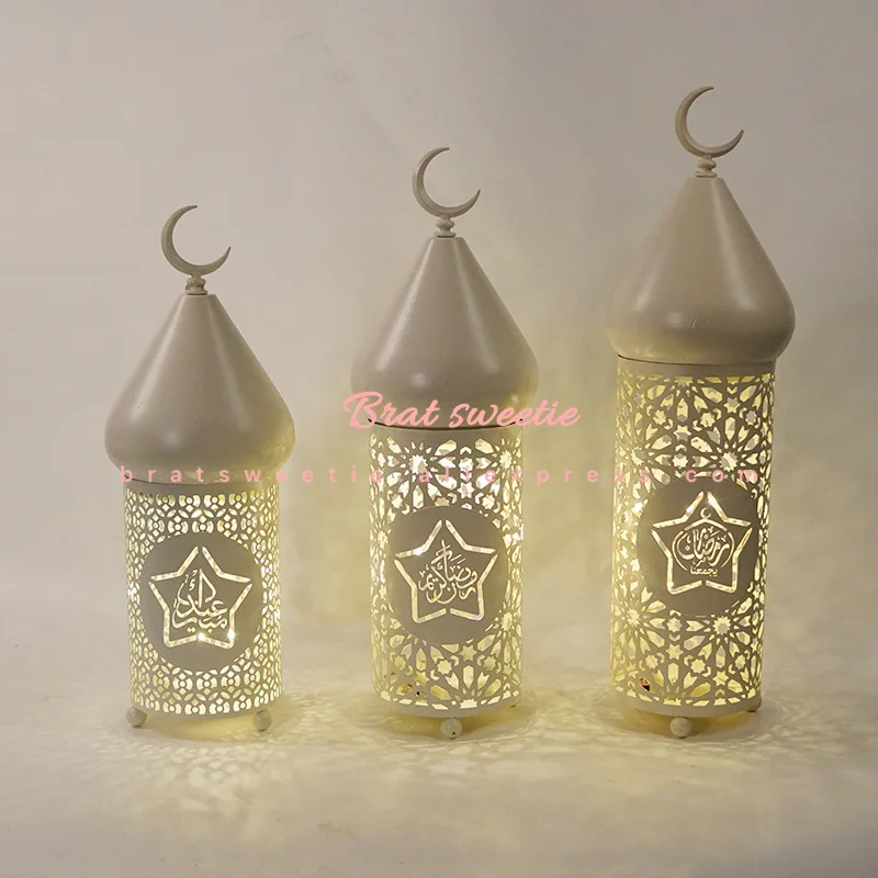 Masjid Lantern Night Light EID Mubarak Decoration for Home Islam Muslim Party Decor Eid Al Adha Ramadan Kareem Mosque LED Lights