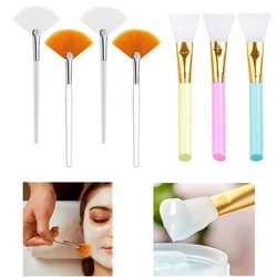 7Pcs DIY Face Mask Brush Set Soft Applicator Brushes Makeup Tools Soft Fan Facial Brushes Acid Applicator Brush Silicone Brush