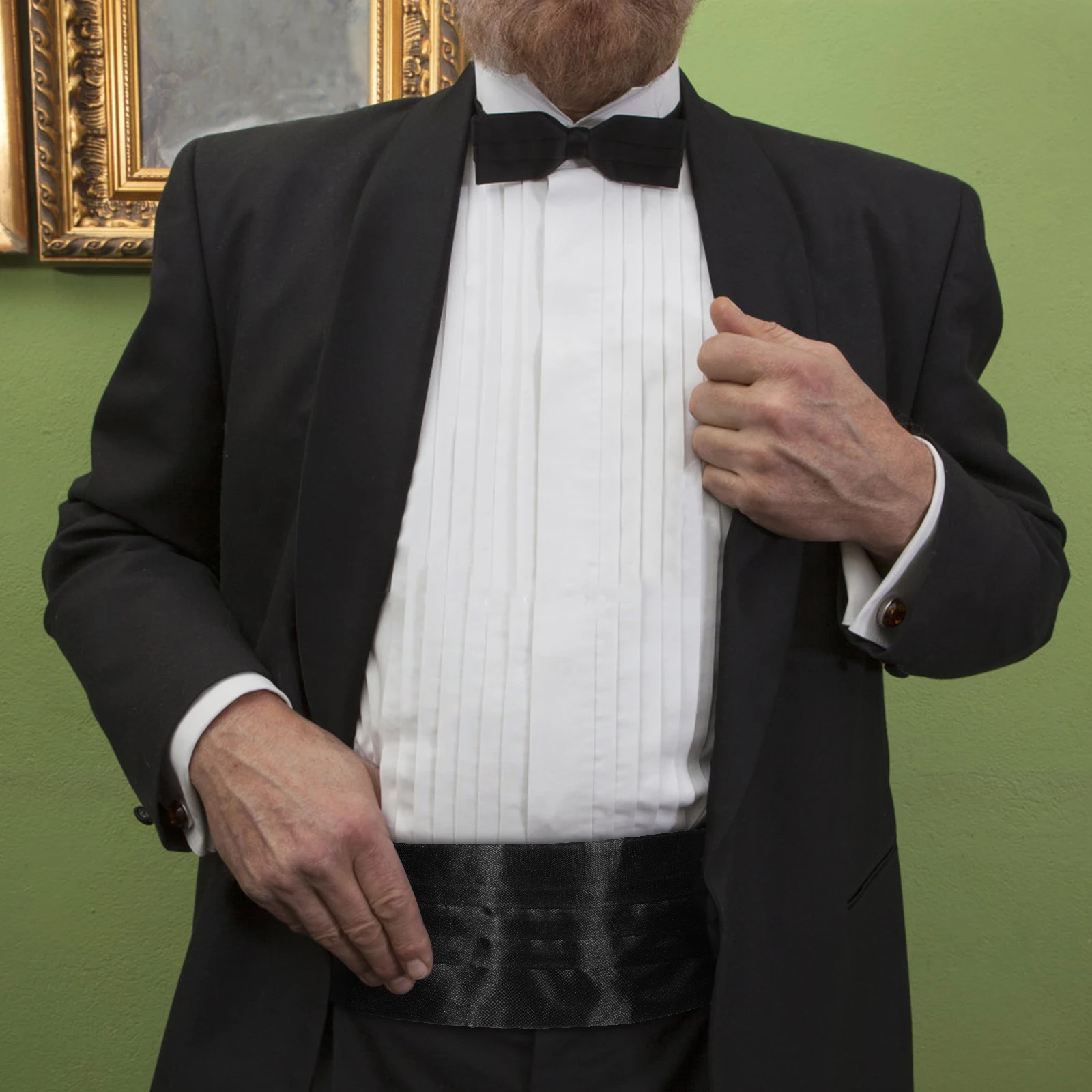 طقم ربطة عنق من الساتان الأسود للرجال، حزام خصر سهرة قابل للتعديل، إكسسوارات ملابس رسمية لمناسبات حفلات الزفاف