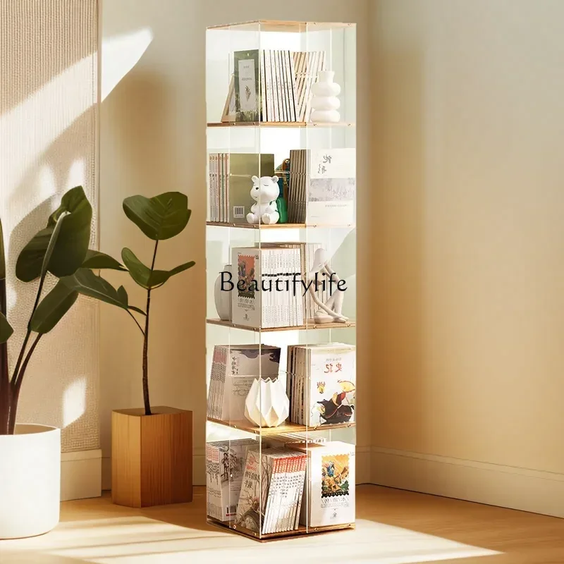 

l * Средневековый вращающийся книжный шкаф ваби-саби от пола до потолка, бытовой многослойный шкаф для хранения, простой