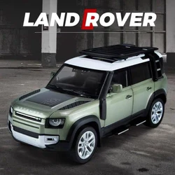 1/32 Range Rover Defender SUV Alloy Car Model Diecast Metal Toy Off-road Vehicles Car Model Sound and Light Collection Kids Gift