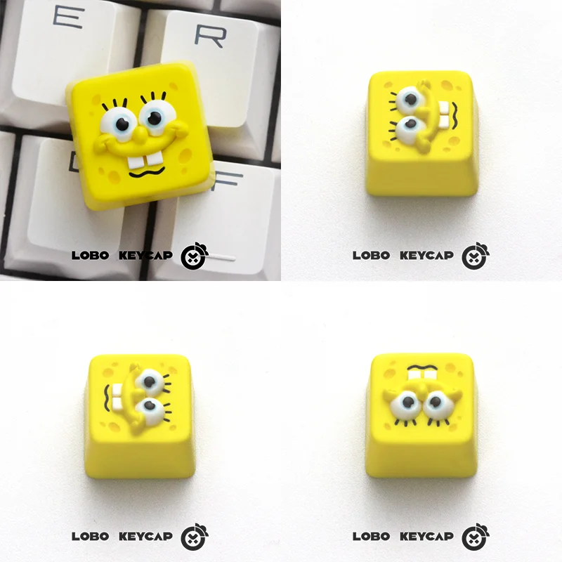 

Cute Kawaii Spongebob Squarepants Keycap Patrick Star Creative Cartoon Diy Keyboard Cap Cross Mechanical Keyboard Universal