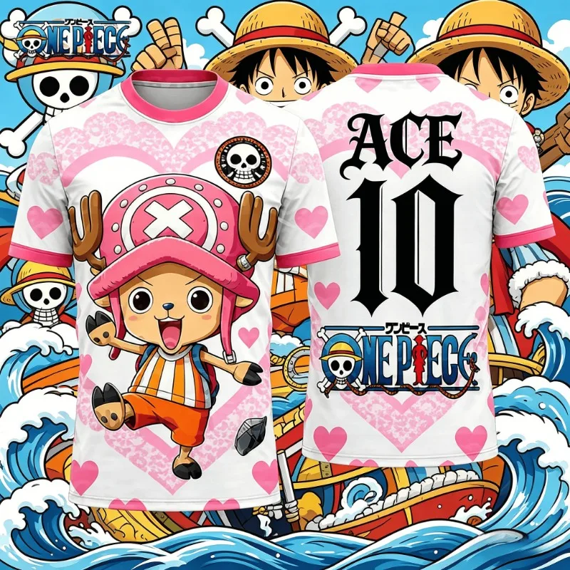 2026 Japanisches Anime One Piece Firecon Marken-Fußballtrikot-Muster T-Shirt Schnelltrocknend Atmungsaktiv Herren-Trikot