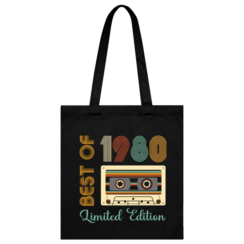 Women 1984 Limited Edition Shoulder Bag Vintage Radio Canvas Tote Bags Men Birthday Years Shopping Bag 1980-1989 Lady Handbags