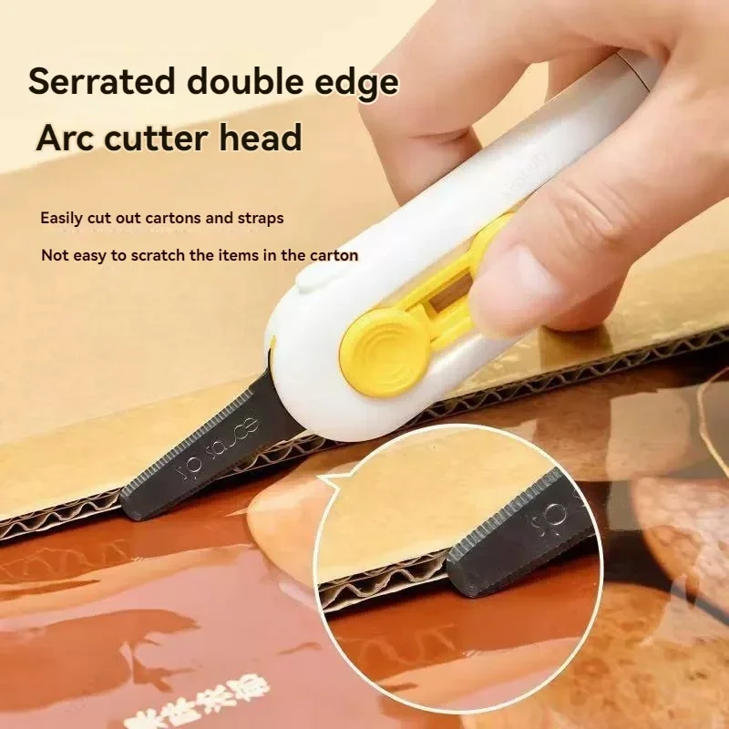 1Pc Magnetic Mini Box Cutter Retractable Blade, ABS Portable Unboxing Knife, Letter Paper Cutter for Office Home Package Opening