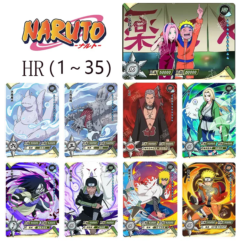 Kayou NARUTO HR Series Rare Collectible Card Anime Uzumaki Naruto Hatake Kakashi Cartoon Board Game Toys Boys Christmas Gifts