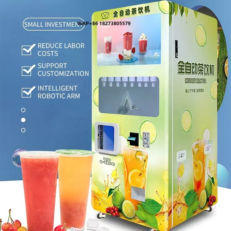 Popular Milk Tea Coffee Vending Machine Custom DIY Bubble Tea Vending Machine for Malls Supermarket