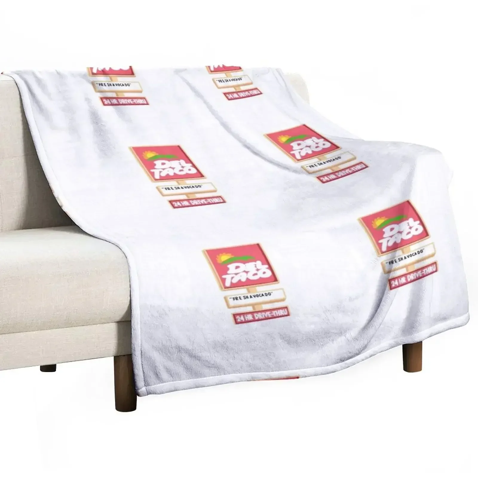 Del taco sign Throw Blanket Sofas Single Stuffeds blankets ands Plaid Blankets For Baby Blankets