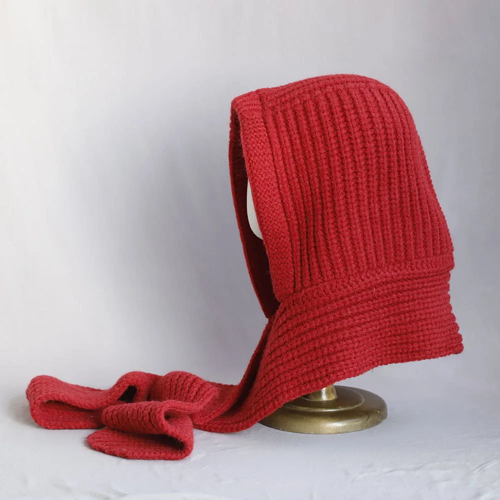 2025 NIEUWE Wol Winter Bivakmuts Hoed Motorkap voor Vrouwen Gebreide Caps Met Capuchon Outdoor Warm Een Stuk Hals Kraag Mutsen Hoeden Vrouwelijke