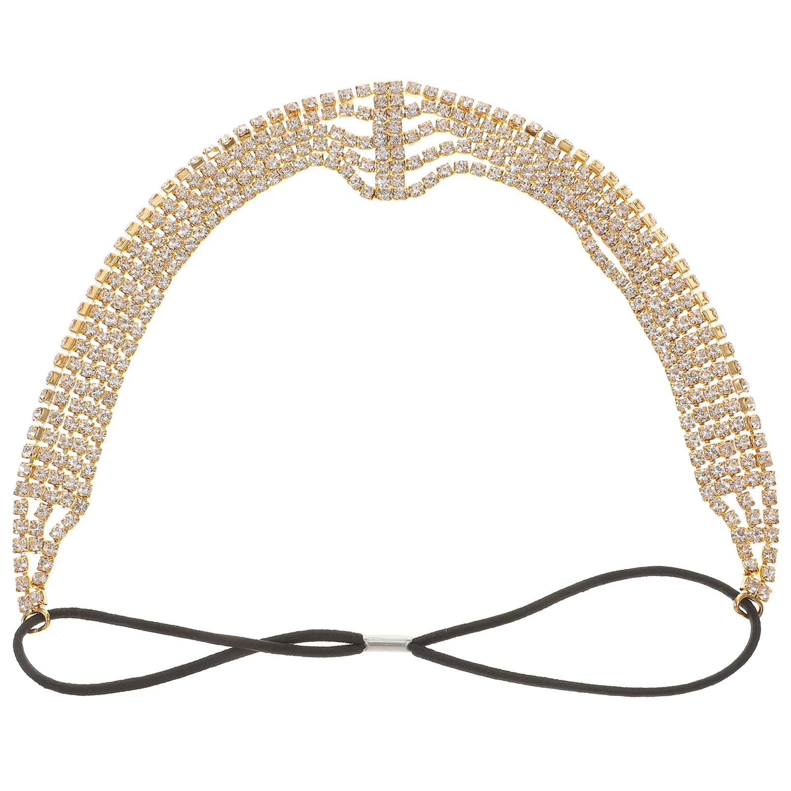 

Elegant Bridal Headband Rhinestones Multi Layered Stretchy Hair Accessories Wedding Party Festival Prom Costume Jewelry For