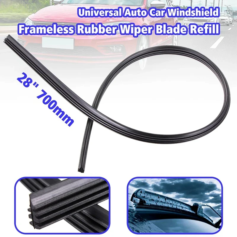 800/700/350mm Car Vehicle Soft Silicone Refills Elastic Band Windscreen Insert for Window Wiper Blades Rubber Strip Accessories