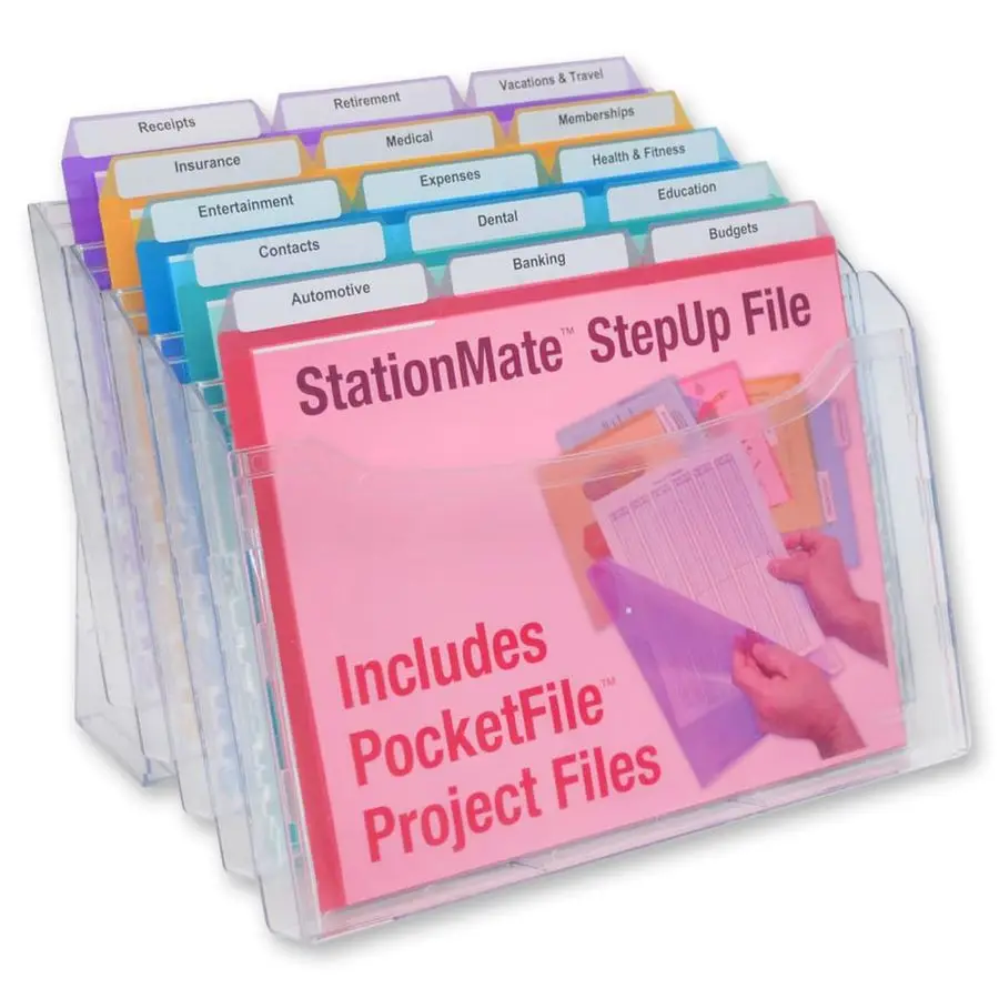 

Настольный органайзер StationMate включает в себя 18 файлов PocketFiles 3rdCut. Комплексный программный комплекс для управления проектами и сортировки файлов для офиса или дома