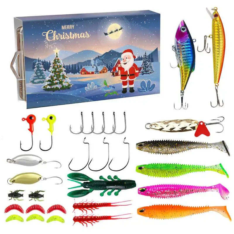 Fishing Lure Pack Travel Fishing Lures Kit Holiday Fishing Hooks And Lures With Tackle Box Fishing Tools Including Bait Jig Hook