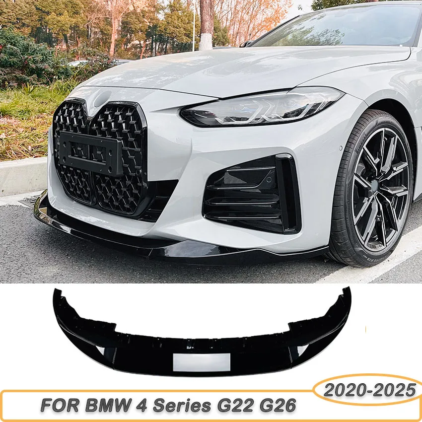 

Для BMW 4-й серии G22 G26 420i 430i i4 M50 M Sport 2020-2025 Автомобильный передний бампер, спойлер, диффузор, сплиттер, комплект кузова, глянцевый черный
