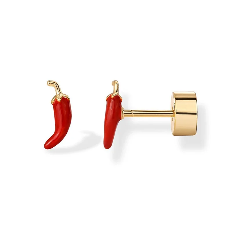 2pcs Women's Stud Earrings Cherry Plant Design, Gift Set