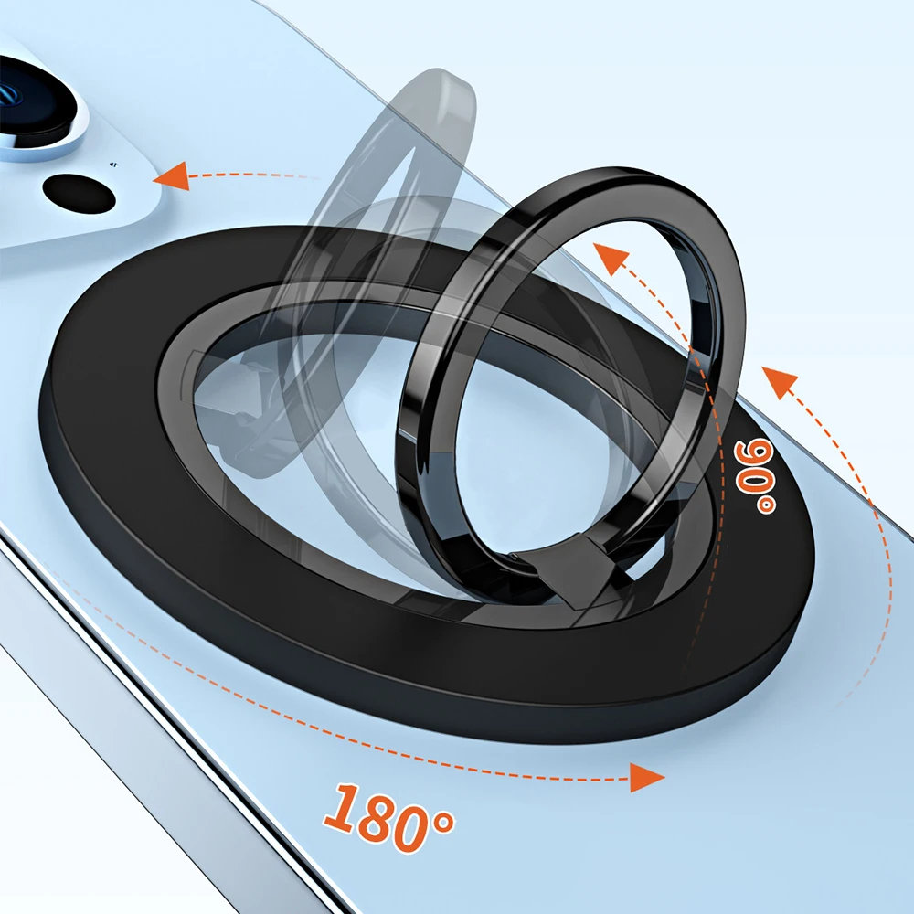 For Magsafe Magnetic Rotate 1Pcs Strong Suction Rotating 360 Wall Stickers Everywhere Folding Ring Phone Holder Alloy Portable image 2
