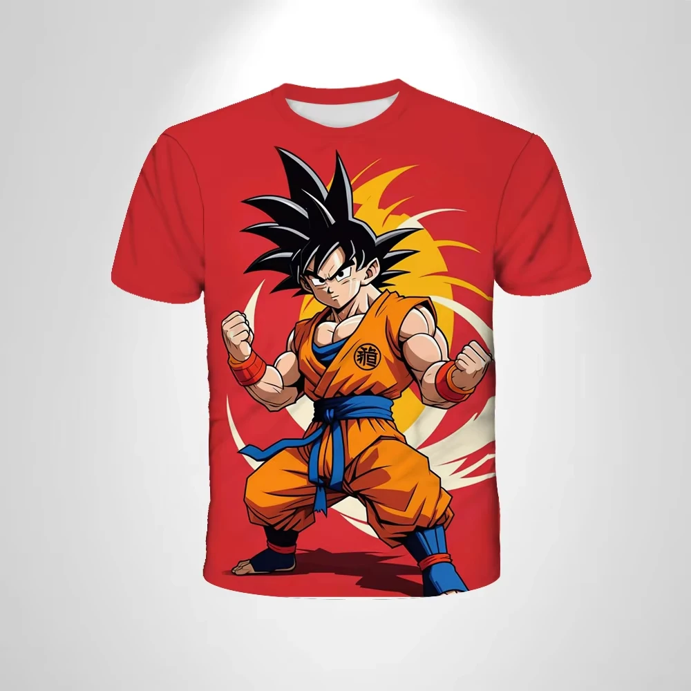 2026 Sommer Dragon Ball T-Shirt Kinder Oberteile Anime Figuren Son Goku Super Saiyan T-Shirt Jungen T-Shirts Kinder Kurzarm – Detail 8