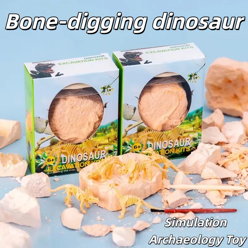 Simulation Dinosaur Fossil Digging Kit Archaeology DIY Excavation Toy with Tools Educational Paleontology Exploration Set Toy