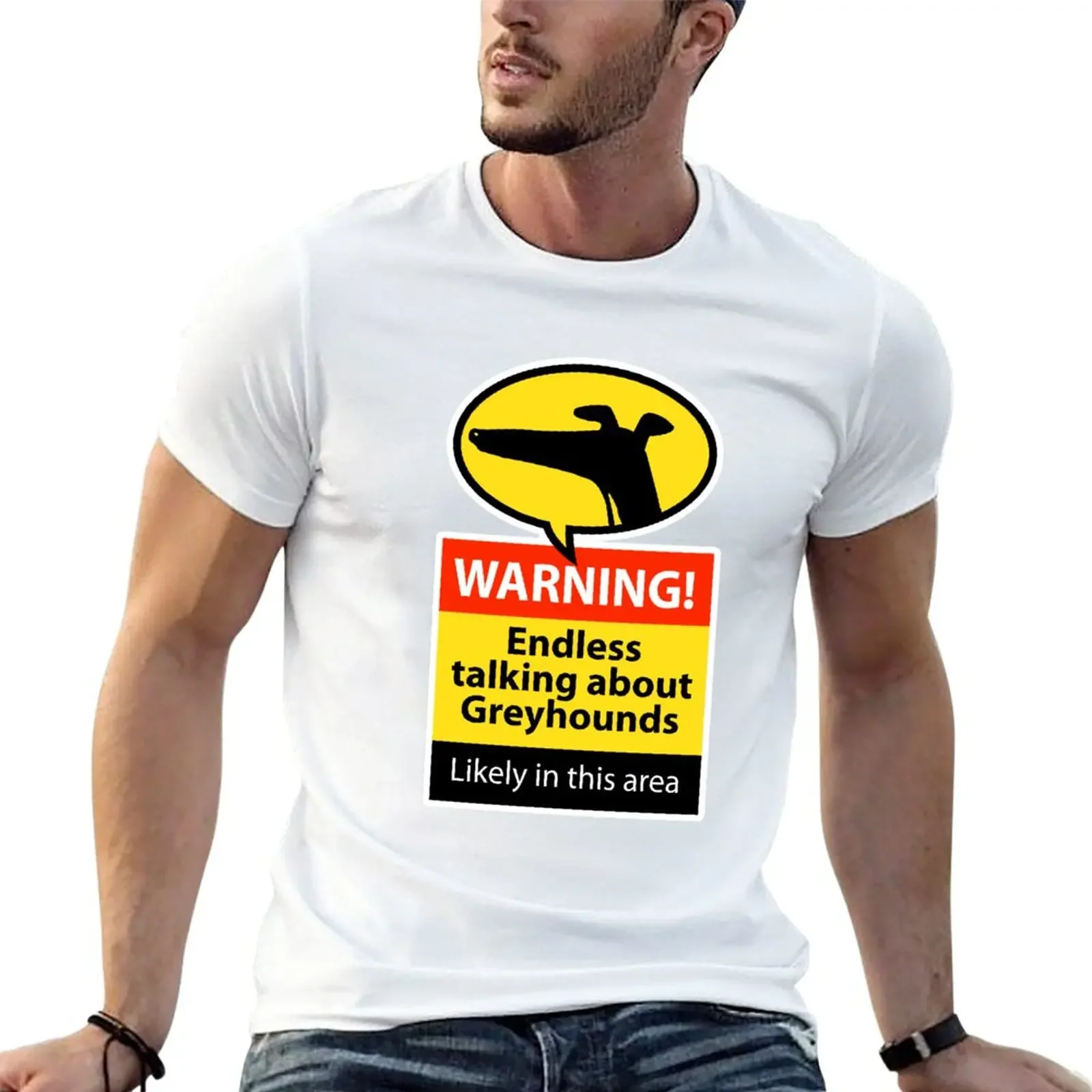 Endless talking hazard sign T-Shirt blanks quick drying anime clothes mens graphic t-shirts funny