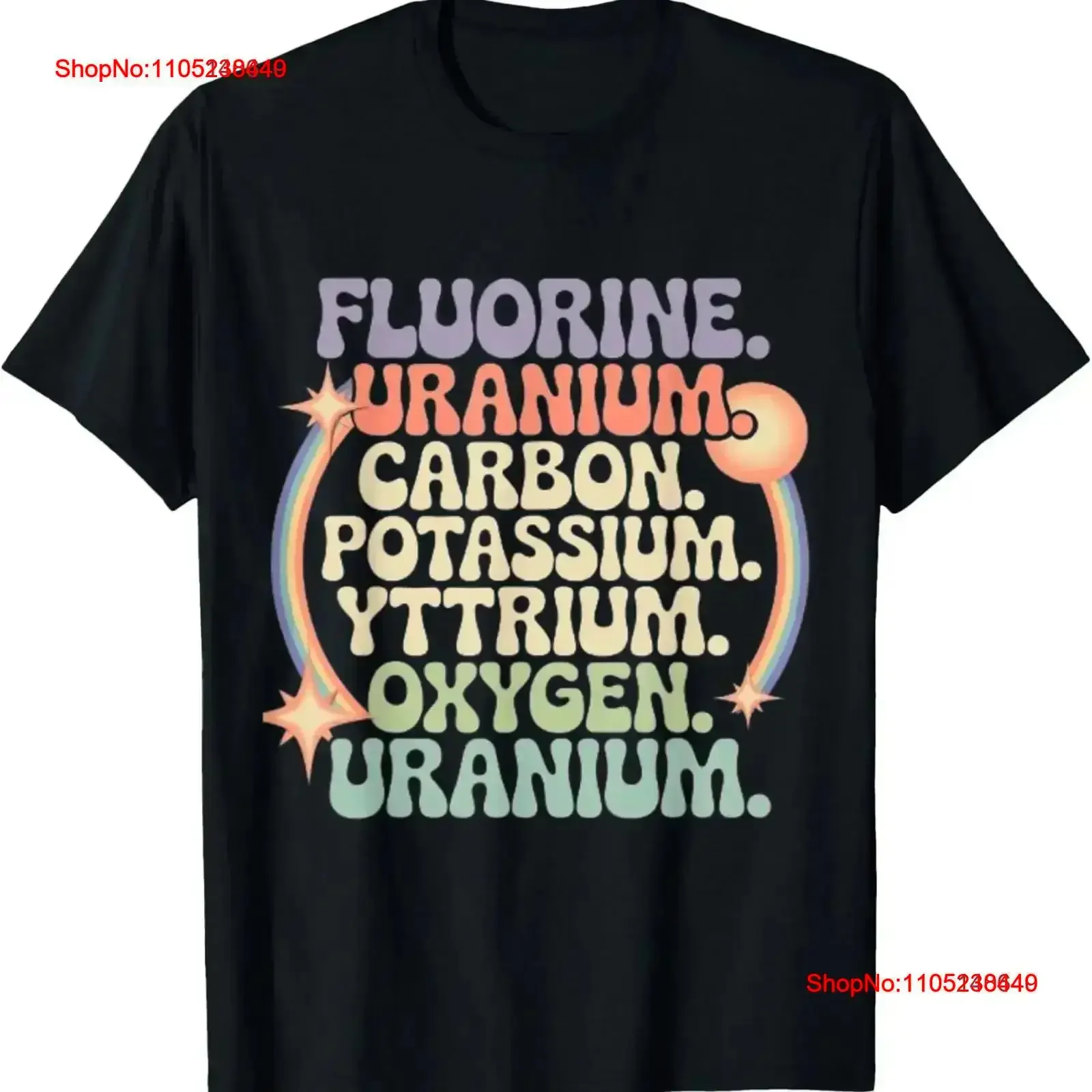 Fluor Uranium Carbone Potassium Yttrium Oxygène T Shirt vintage Lavé Confortable streetwear Doux Élégant Décontracté Respirant