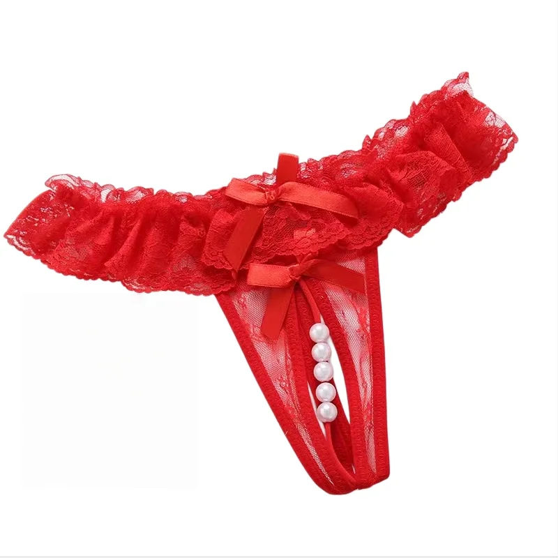 Lace Floral Edge Thongs for Women Sexy Crotch Low Waisted Underwear Cute Breathable Stretch Panties