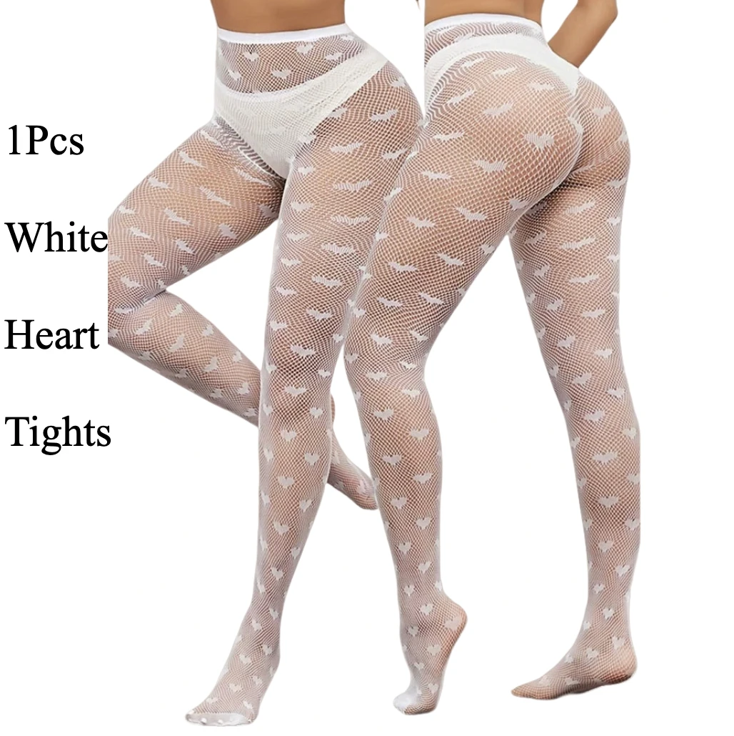 1Piece Date Pantyhose Lover Fashion Bodystockings Hollow Breathable Fishing Net Socks Black White Tights for Women collants