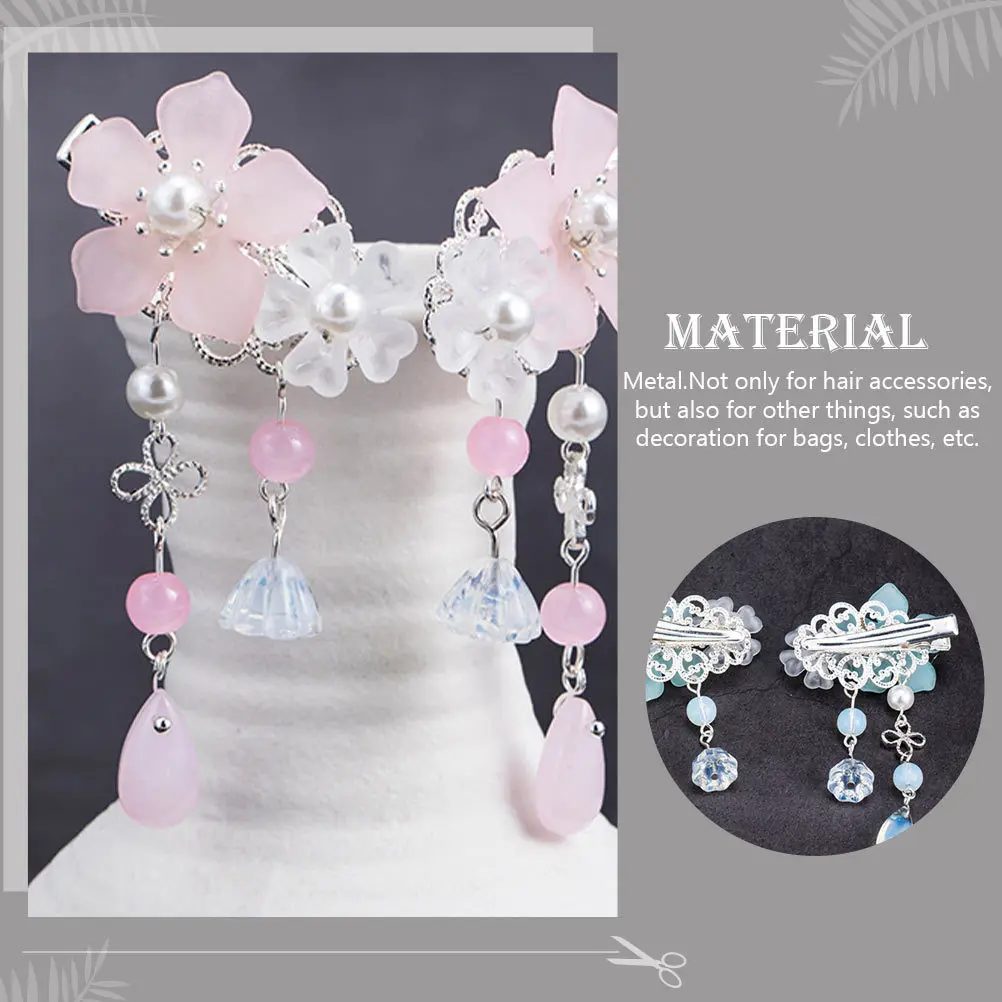 

2 Pairs Hair Props for Chinese Style Accessories Clip Traditional Hairpin Flower Shaped Clips