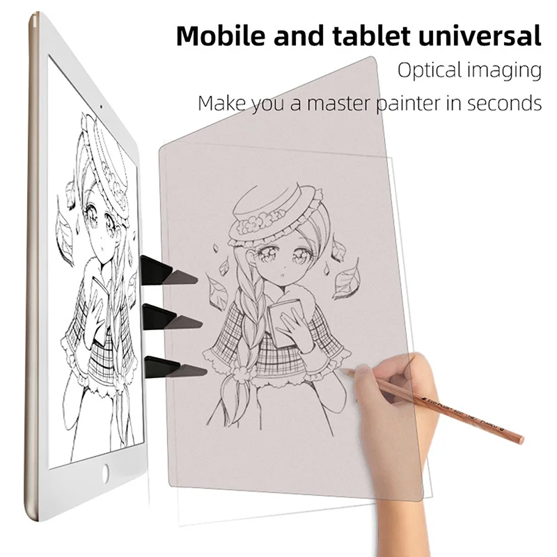 การฉายภาพกระดานคัดลอกโปรเจคเตอร์ภาพวาด Tracing Board Sketch Specular Reflection Dimming Bracket Optical Drawing Board
