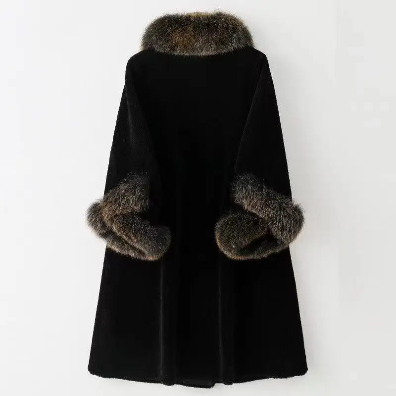 Women's Models Fall Winter Coat Faux Fur Coat Faux Fur Middle-aged Retro Simple Comfortable Loose Leisure Soft Niche Versatile