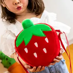 Simulation Carrot Carrot Plush Bag Lovely Cartoon Fruit Plush Shoulder Bags Cute Plush Strawberry Doll Bag Birthday Gifts DIY