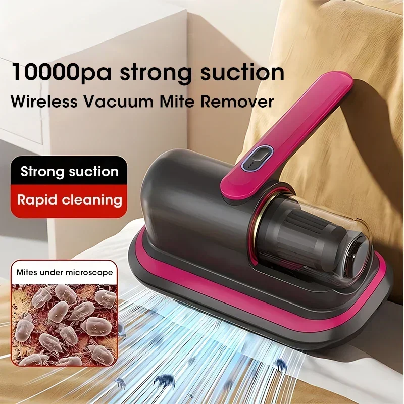 10kPa Handheld Mattress Vacuum Mite Remover Cordless Cleaner for Home Clothes Sofa Bed Pillows Clean Dust Free Shipping