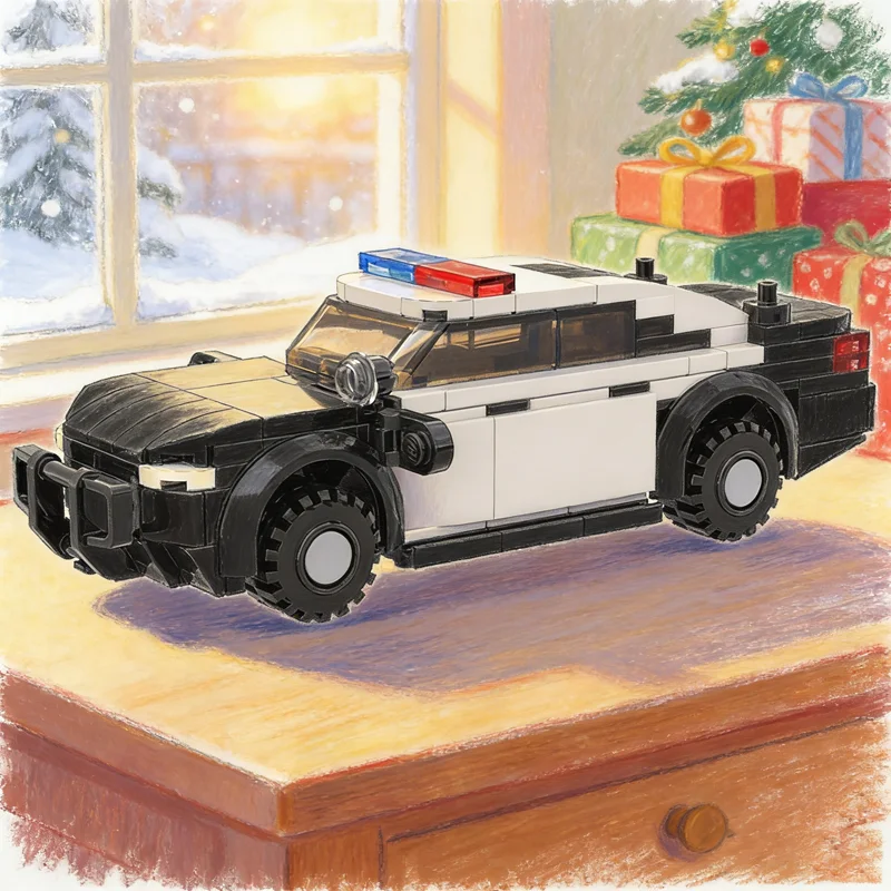 

204 шт. MOC Dodge Charger, городская полицейская модель, строительные блоки, архитектура, рождественские подарки, креативная образовательная идея игрушки, кирпич для детей