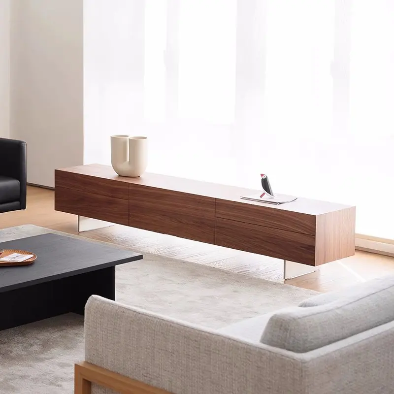 220Cm Wooden Center TV Stands Universal Wall Black Designer Floating Tv Table Minimalist Showcase Fernsehtisch Furniture Home