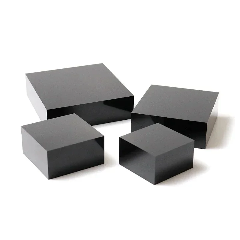 

Thick Acrylic Solid Riser Black Perspex Stamping Block Jewelry Cosmetic Counter Display Case Doll Holder Home Decoration Sheet